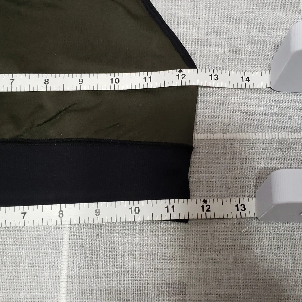 FABLETICS Adjustable straps Bra, Color green and black, Size S